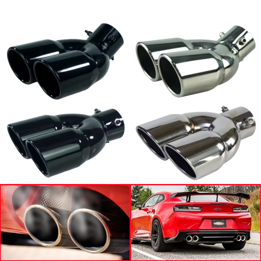 Exhaust Wrap Titanium - Uniwersalny 63mm Samochodowy Wlot Podwójny Końcówka