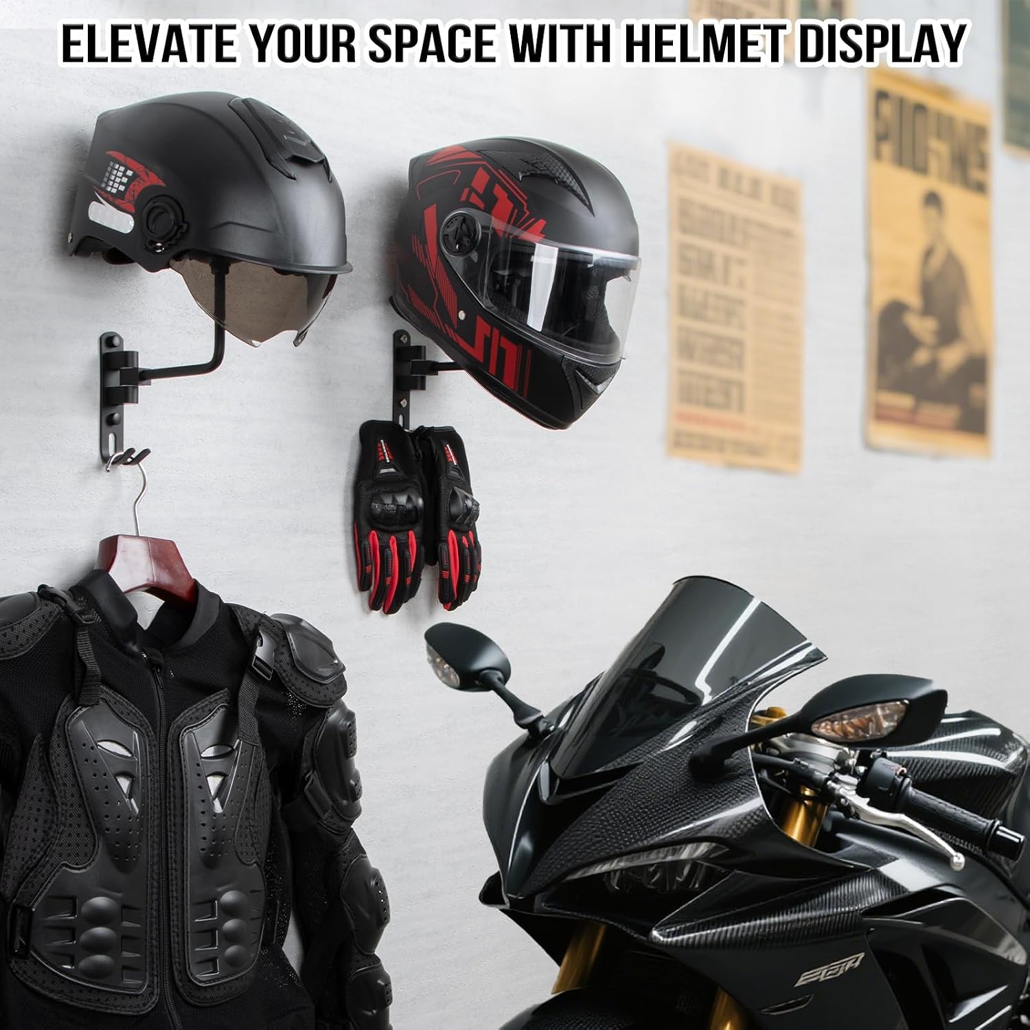 180 °   Obrotowy uchwyt ścienn – Motorcycle Gear Hanger recenzja i cena