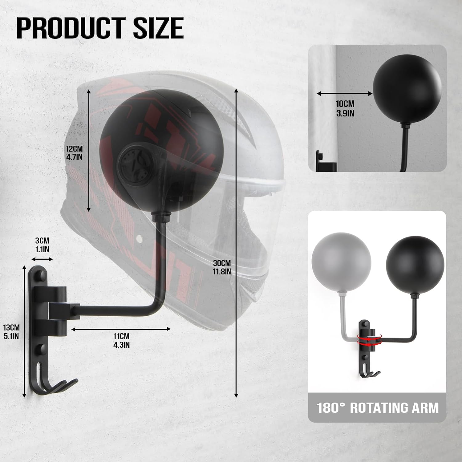 180 °   Obrotowy uchwyt ścienn – Motorcycle Gear Hanger recenzja i cena